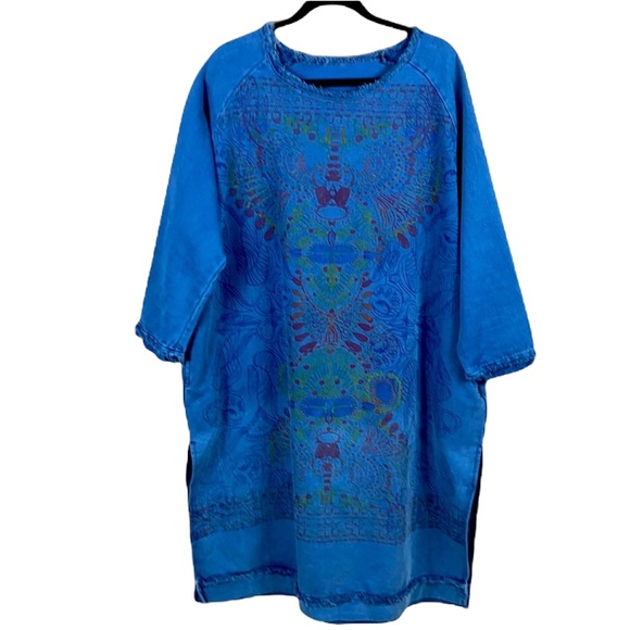 Vintage Dresses & Skirts - Vintage Boho Pattern Oversized Sweatshirt Dress Size XL